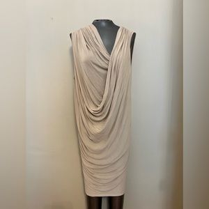 Maline Berger size medium tan khaki drapey dress